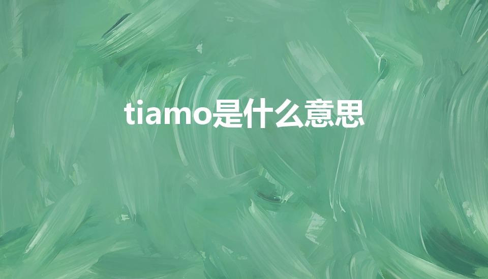 tiamo是什么意思（tiamo是什么意思啊）