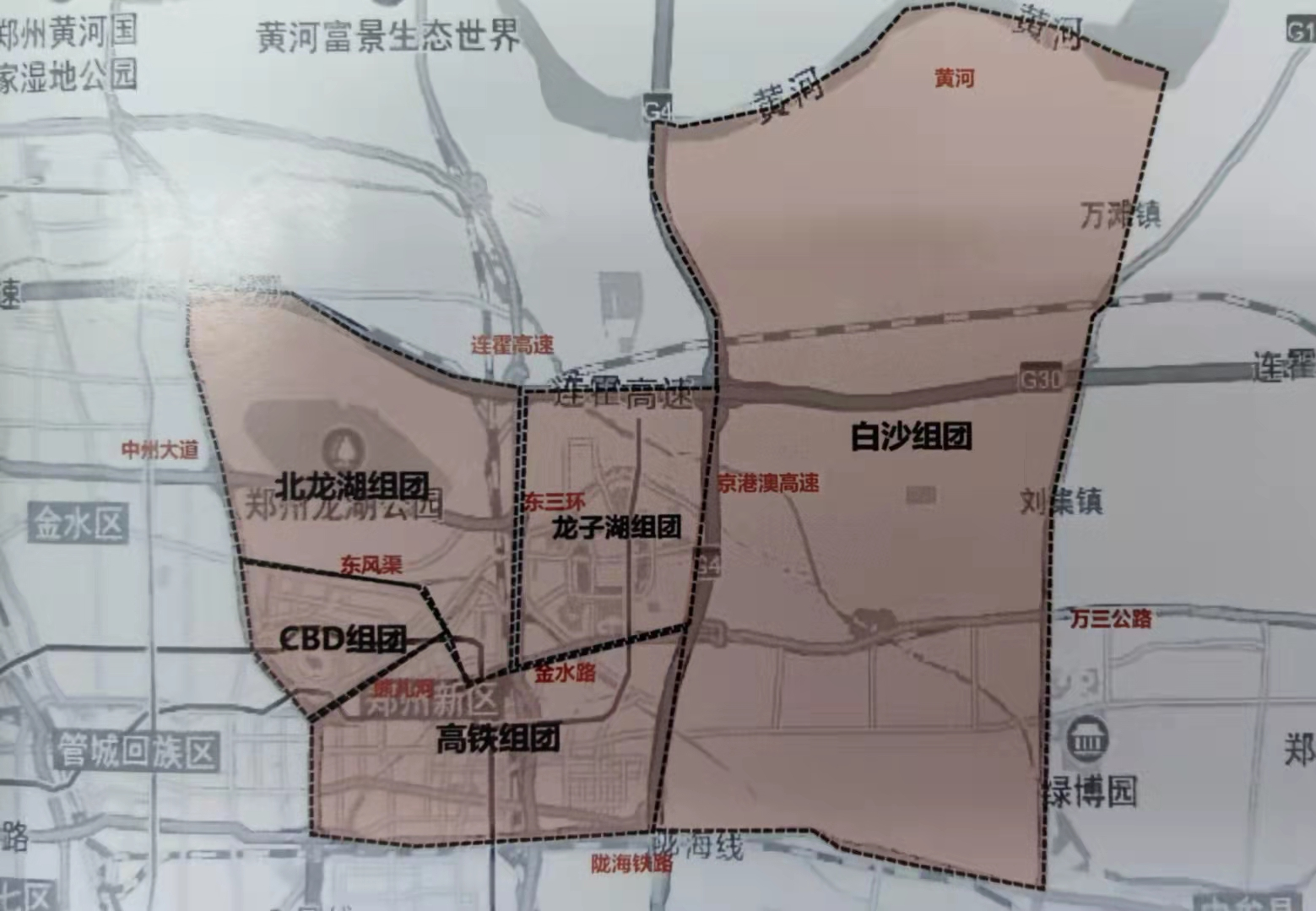 郑东新区范围地图图片